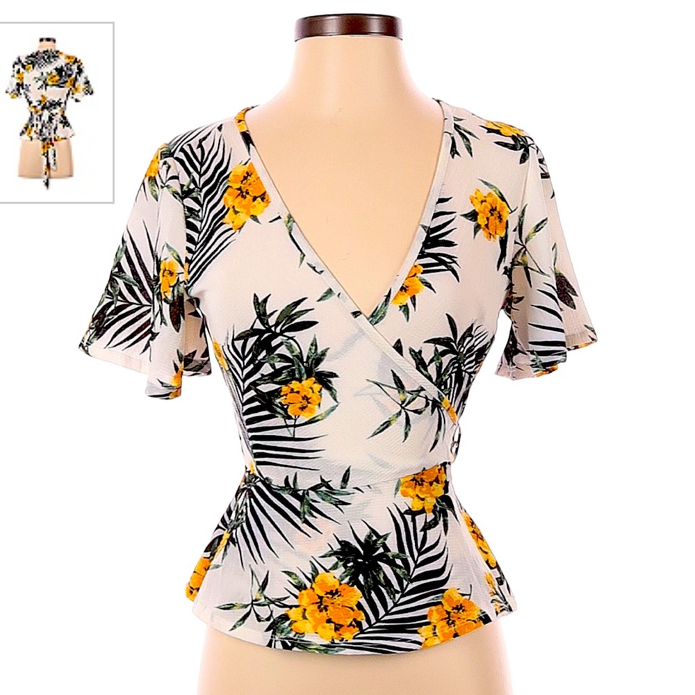 Charlotte Russe Flower Wrap Top